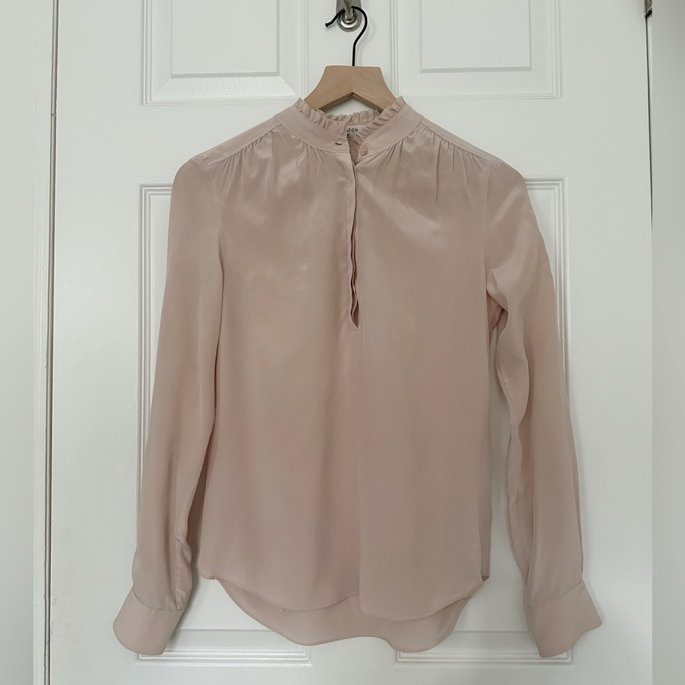 Aritzia Babaton blush silk blouse